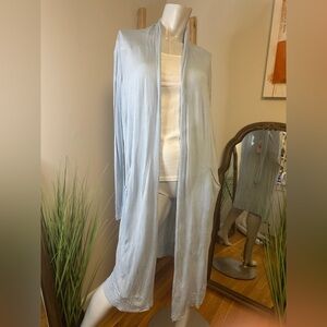 Kerisma Knee Length Blue Open Cardigan Medium